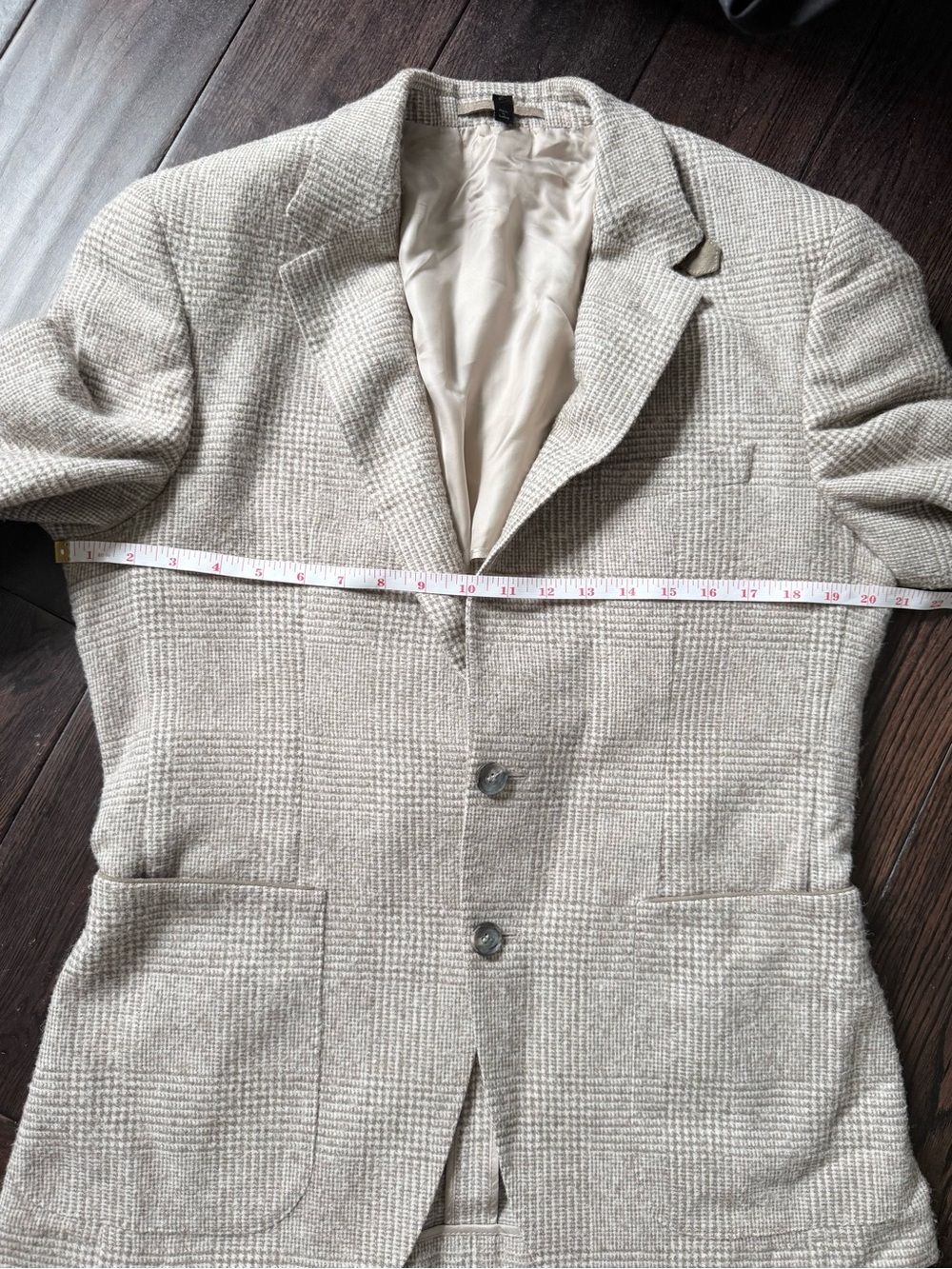 Hugo Boss Vintage Unisex Beige Italian Woven Plaid Blazer - Picture 12 of 13